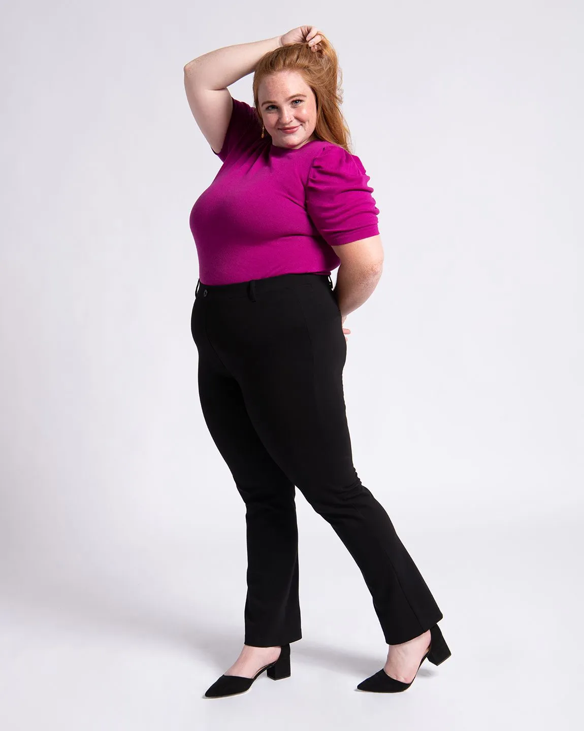 Straight-Leg | Two-Pocket Dress Pant Yoga Pants (Black)