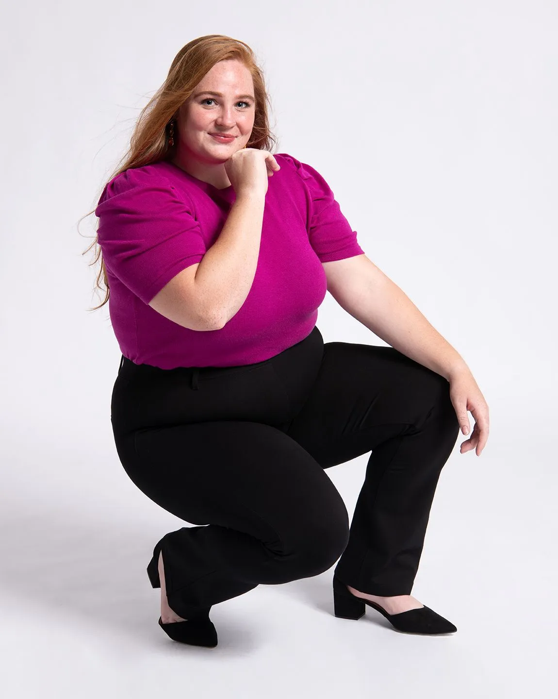 Straight-Leg | Two-Pocket Dress Pant Yoga Pants (Black)