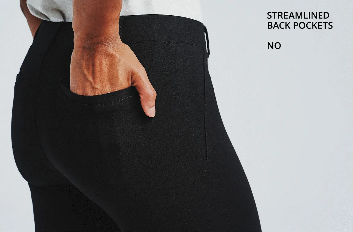 Straight-Leg | Two-Pocket Dress Pant Yoga Pants (Black)