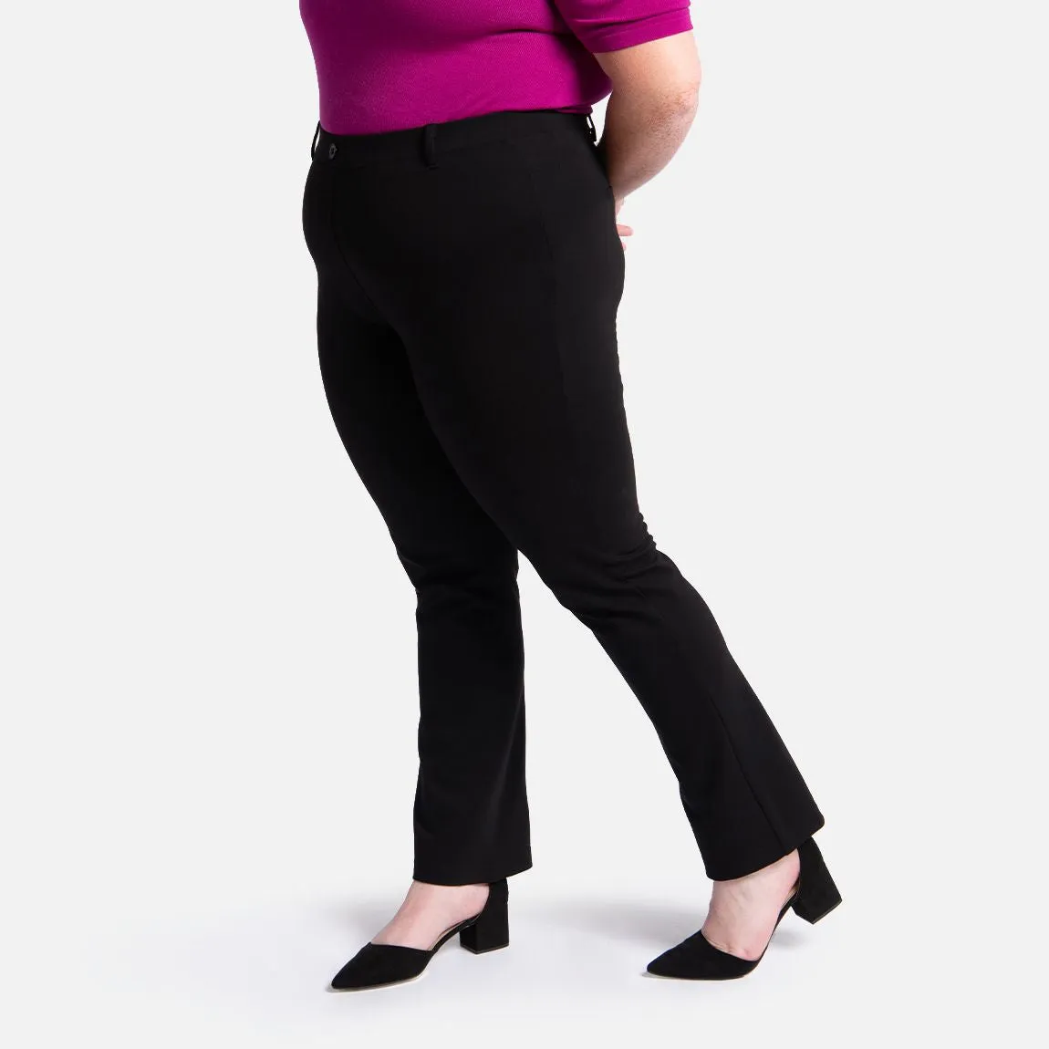 Straight-Leg | Two-Pocket Dress Pant Yoga Pants (Black)