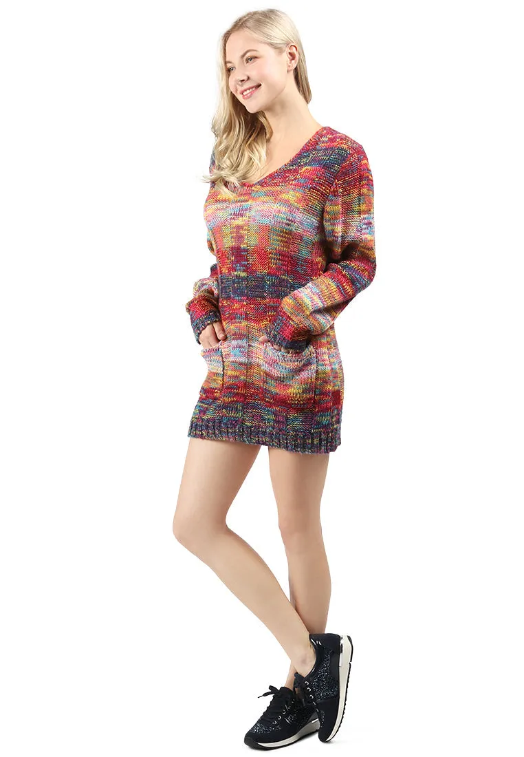 textured multi color sweater