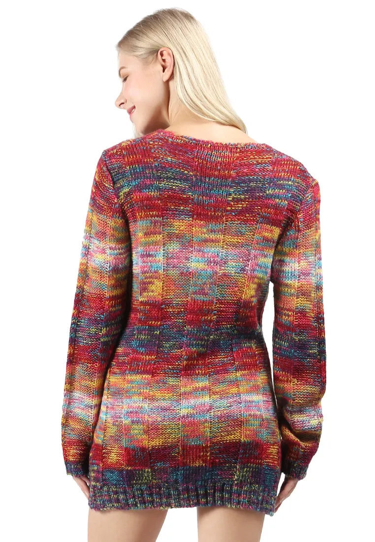 textured multi color sweater