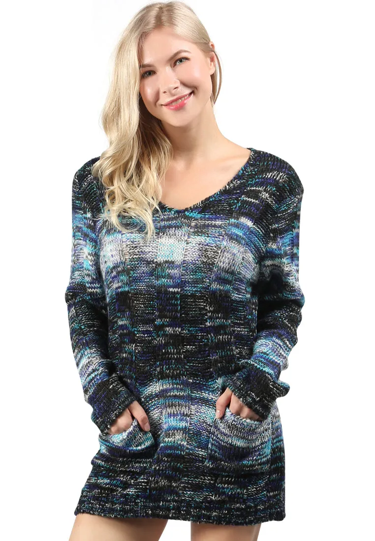 textured multi color sweater