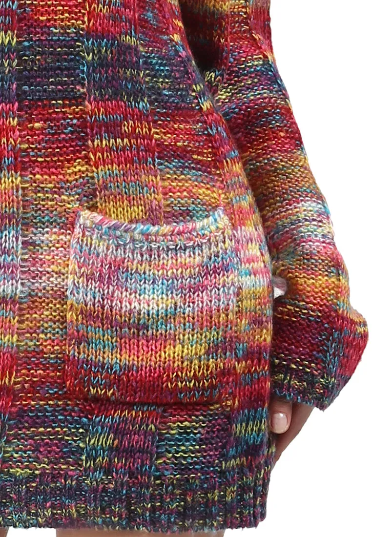 textured multi color sweater