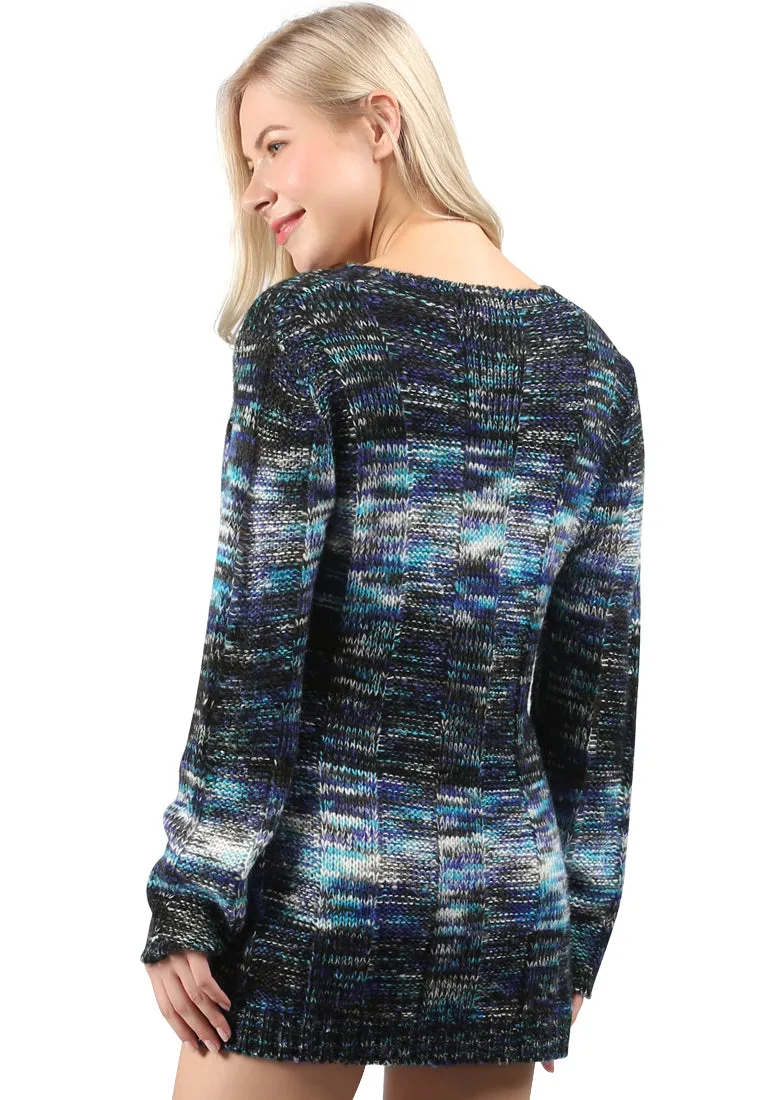 textured multi color sweater