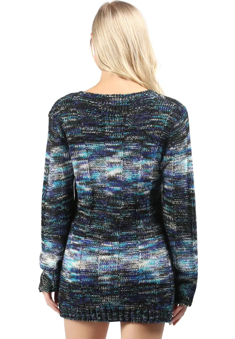 textured multi color sweater