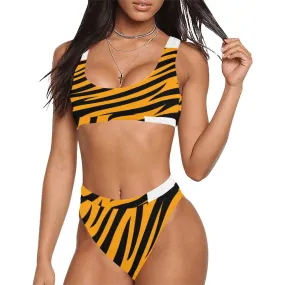 Tie Dye Sport Top & High-Waisted Bikini Swimsuit (Model S07)
