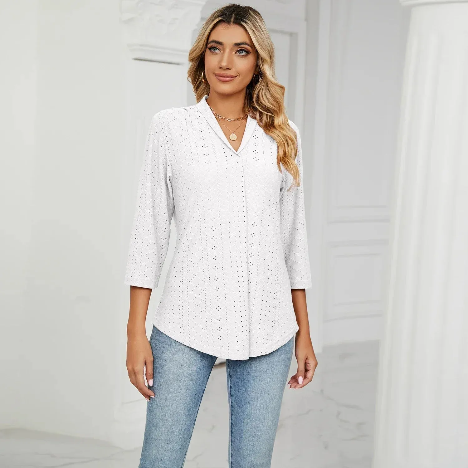 Women's Clothing Shirts & Blouses Korean Popular Clothes White Black Woman Trend 2024 Elegant Top for Women Ladies Blouse Shirt