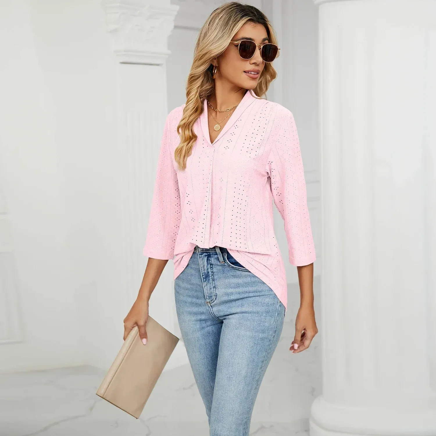 Women's Clothing Shirts & Blouses Korean Popular Clothes White Black Woman Trend 2024 Elegant Top for Women Ladies Blouse Shirt