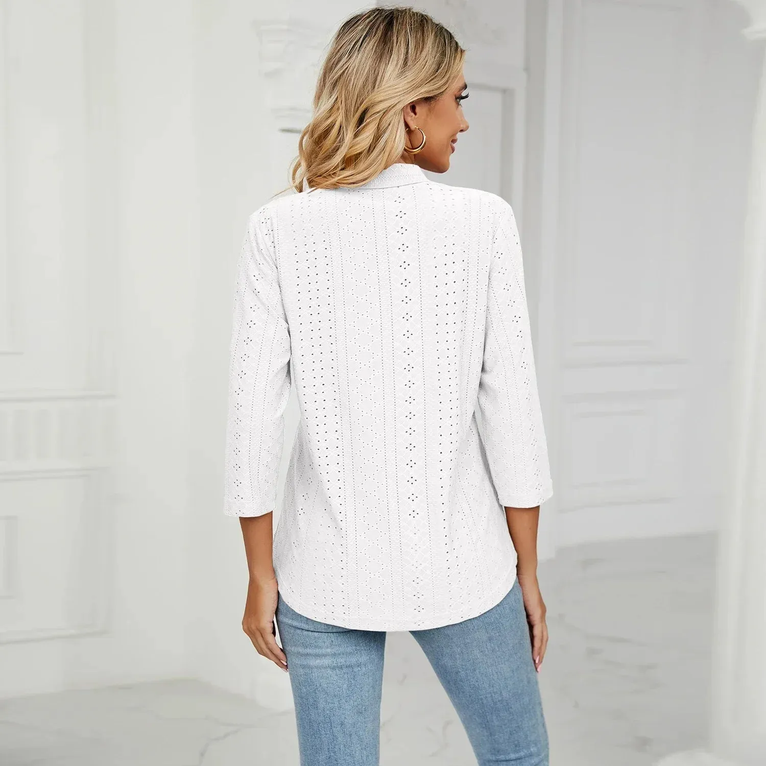 Women's Clothing Shirts & Blouses Korean Popular Clothes White Black Woman Trend 2024 Elegant Top for Women Ladies Blouse Shirt