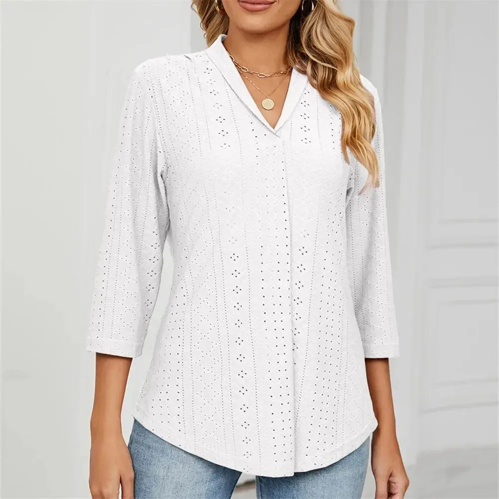 Women's Clothing Shirts & Blouses Korean Popular Clothes White Black Woman Trend 2024 Elegant Top for Women Ladies Blouse Shirt