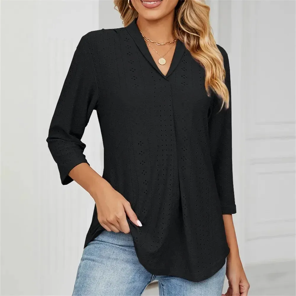 Women's Clothing Shirts & Blouses Korean Popular Clothes White Black Woman Trend 2024 Elegant Top for Women Ladies Blouse Shirt