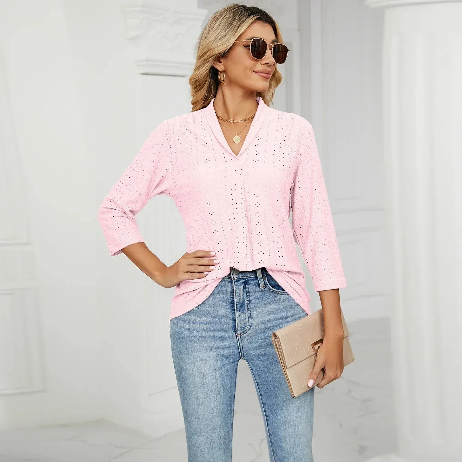 Women's Clothing Shirts & Blouses Korean Popular Clothes White Black Woman Trend 2024 Elegant Top for Women Ladies Blouse Shirt